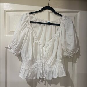 Old Navy White Flowy Top